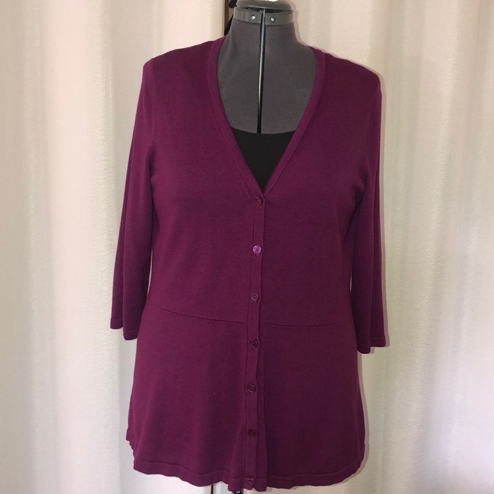 ✴️ Purple Isaac Mizrah Button Down Cardigan
